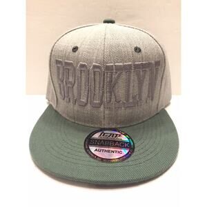 Brooklyn Snapback Icap Gray Block Letter Baseball Cap Hat